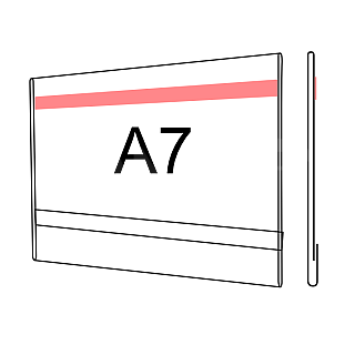 Plastová kapsa O A7 na šířku s oboustrannou čirou páskou