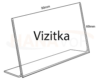 Plexi stojánek L Vizitka na šířku