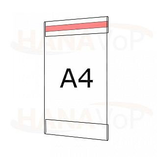 Plastová kapsa A4 na výšku typ C  1x čirá samolepka-IF229