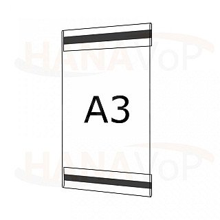 Plastová kapsa A3 na výšku typ C  2x magnet