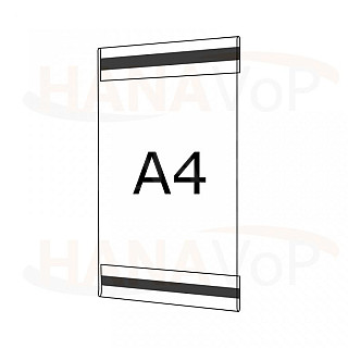 Plastová kapsa A4 na výšku typ C 2x magnet