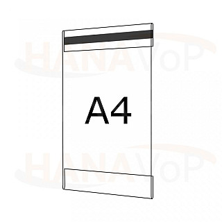 Plastová kapsa A4 na výšku typ C 1x magnet