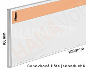 Cenovková lišta jednoduchá 100 čirá