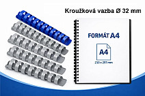 Kroužková vazba plastová Ø 32 mm – modrá