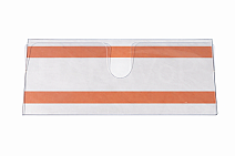 PLASTOVÝ DRŽÁK NA BEDNY 04  - čirá samolepka