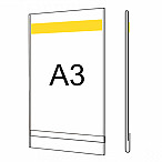 Plastová kapsa O A3 na výšku s oboustrannou pěnovou páskou