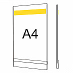 Plastová kapsa O A4 na výšku s oboustrannou pěnovou páskou