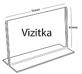 Plexi stojánek T vizitka na šířku