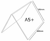 Plexi stojánek A A5+ na šířku 150 x 305 mm