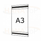Plastová kapsa A3 na výšku typ C  2x magnet