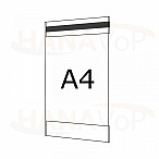Plastová kapsa A4 na výšku typ C 1x magnet